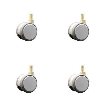 Service Caster 2.375 Inch MRI Safe Casters, 12mm Threaded Stem, Set of 4, 4PK SCC-TS02S60-TPR-GRY-M12X22-MRI-4